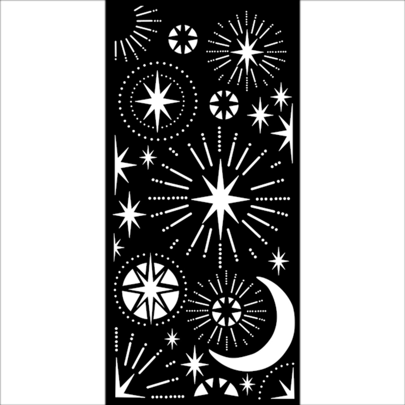 Stencil 12X25cm Estrellas y luna navideñas