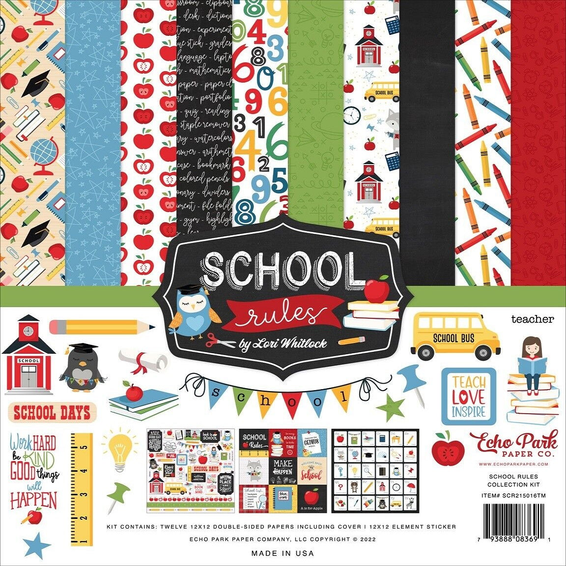 Pack de Cartulinas School Rules 30.48x30.48cm