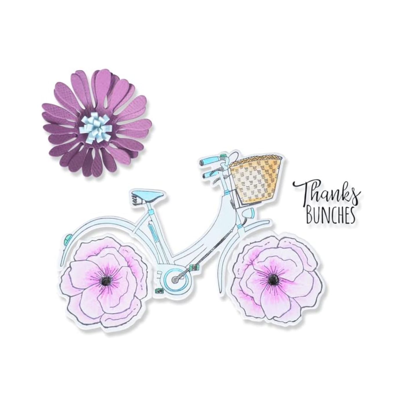 Troqueles Framelits con Sellos Thankful Bicycle