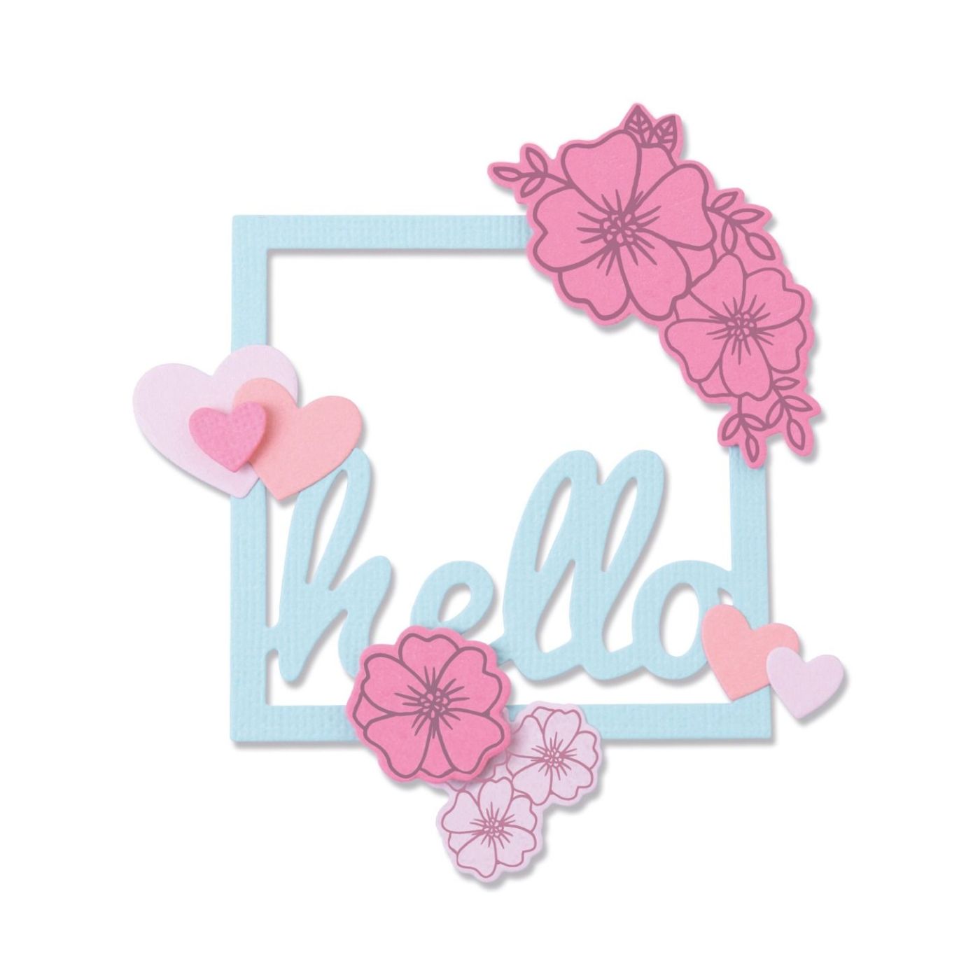 Troquel Framelits con sellos Floral Hello