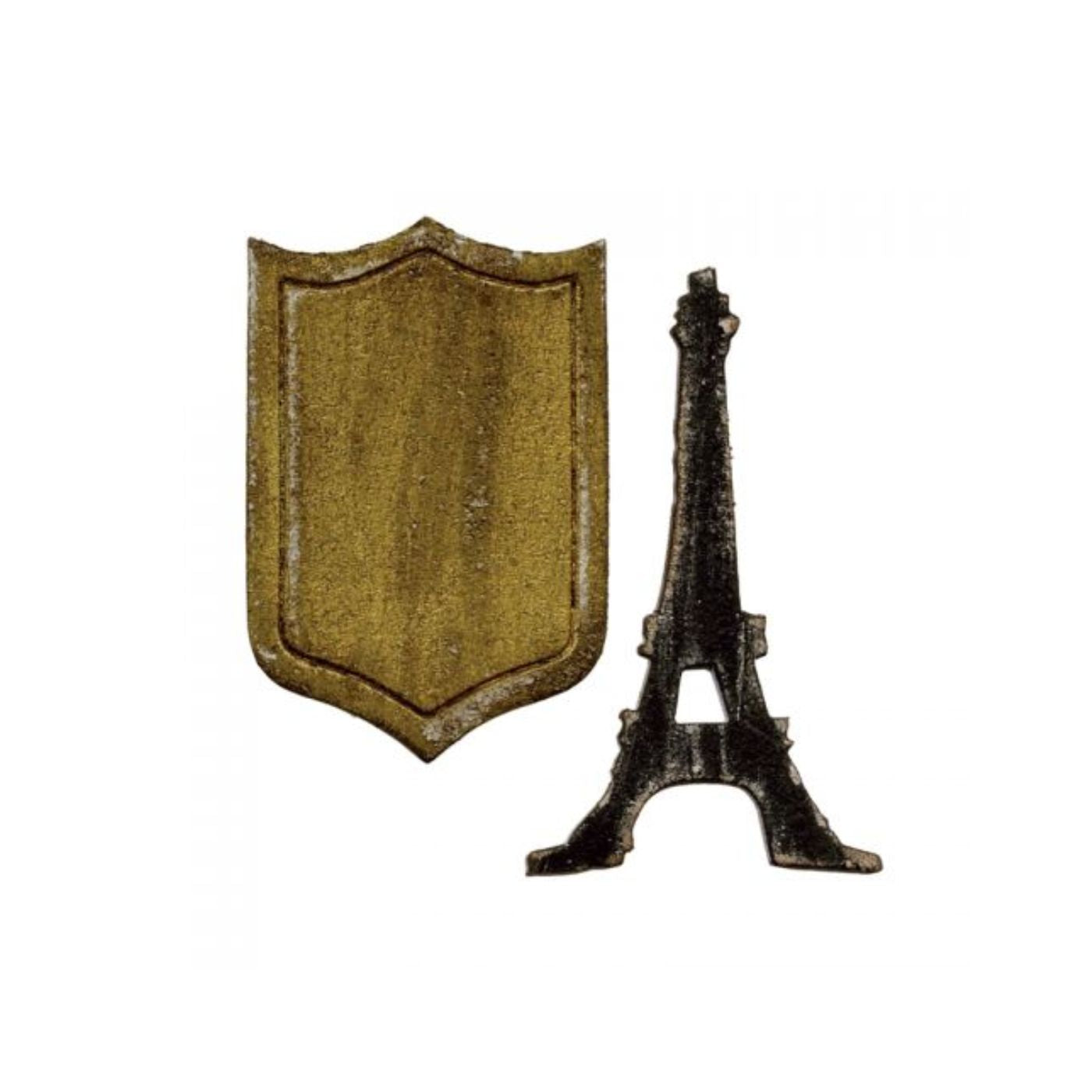 Troquel Movers &amp; Shapers Tim Holtz Mini Torre Eiffel y escudo