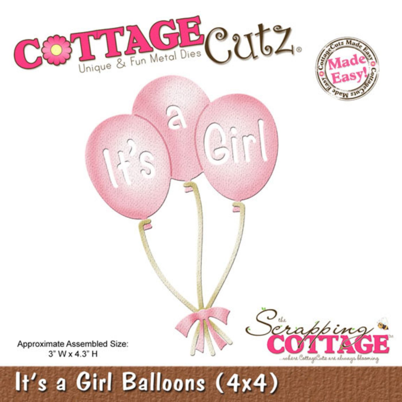 Troquel It's a Girl Globos