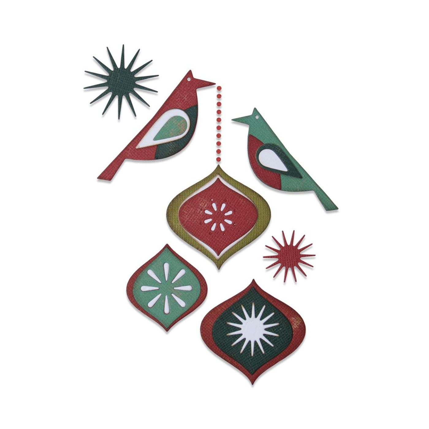 Troqueles Thinlits Tim Holtz Pájaros decorativos - Navidad