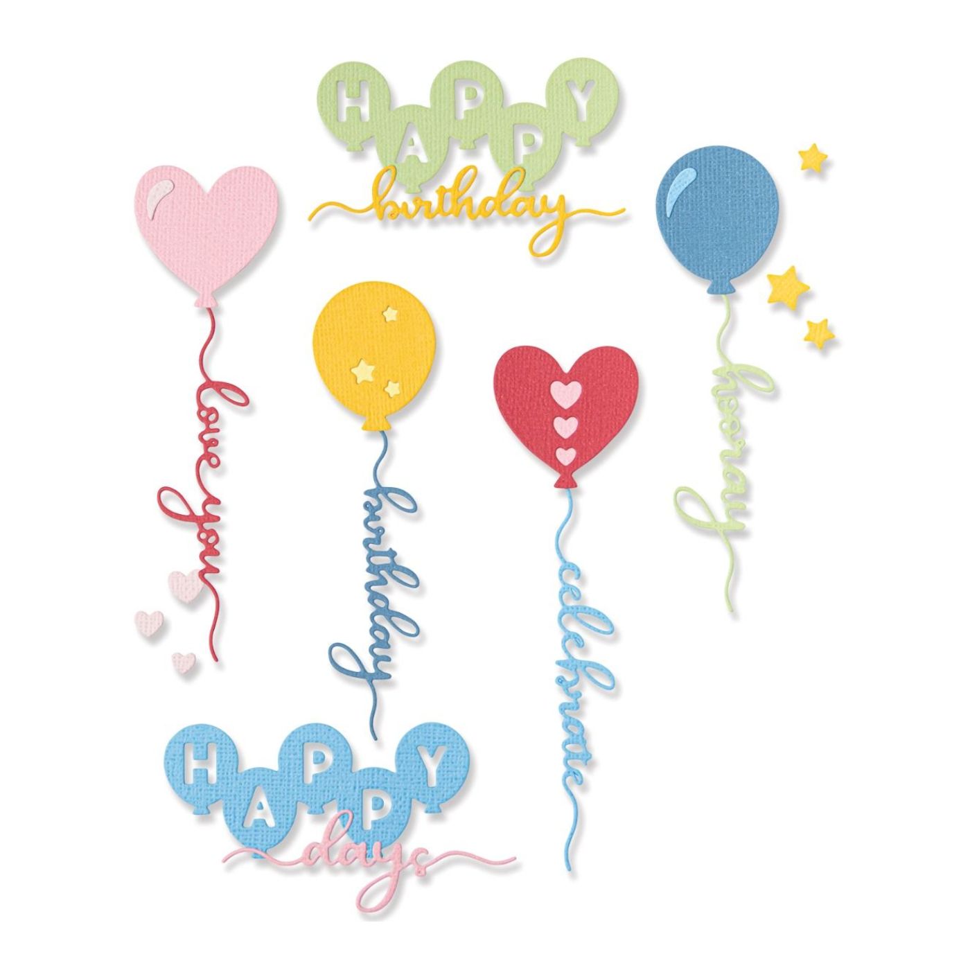 Troqueles Thinlits Balloon Occasions - Cumpleaños