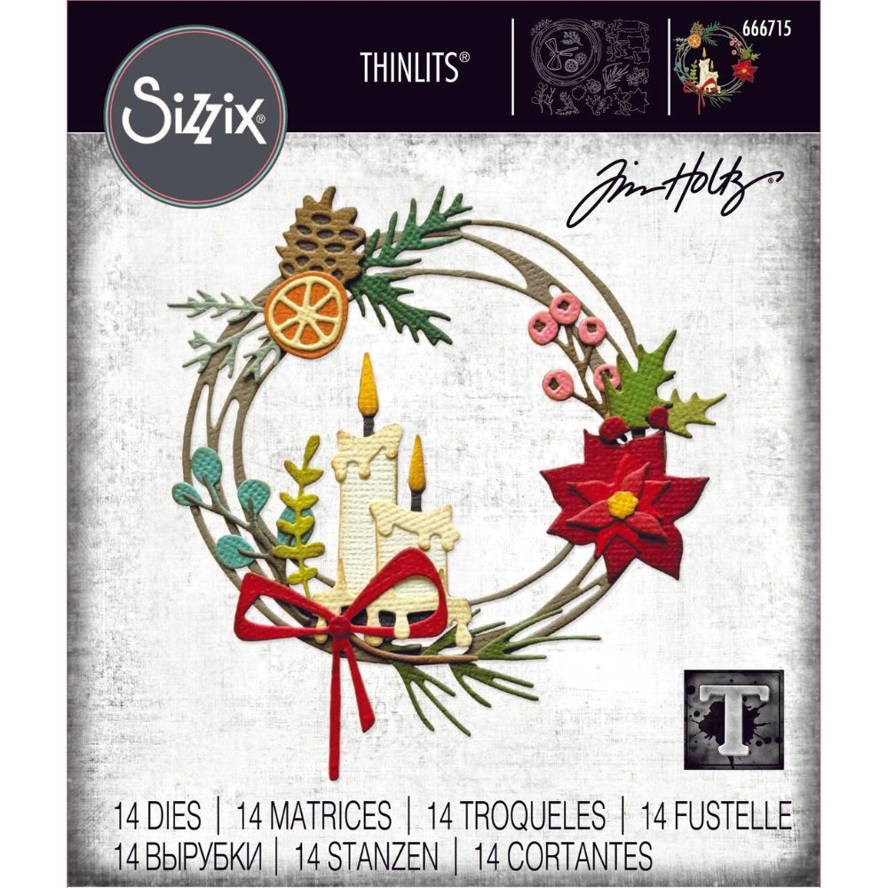 Troqueles Thinlits Corona Festiva -  Navidad de Tim Holtz