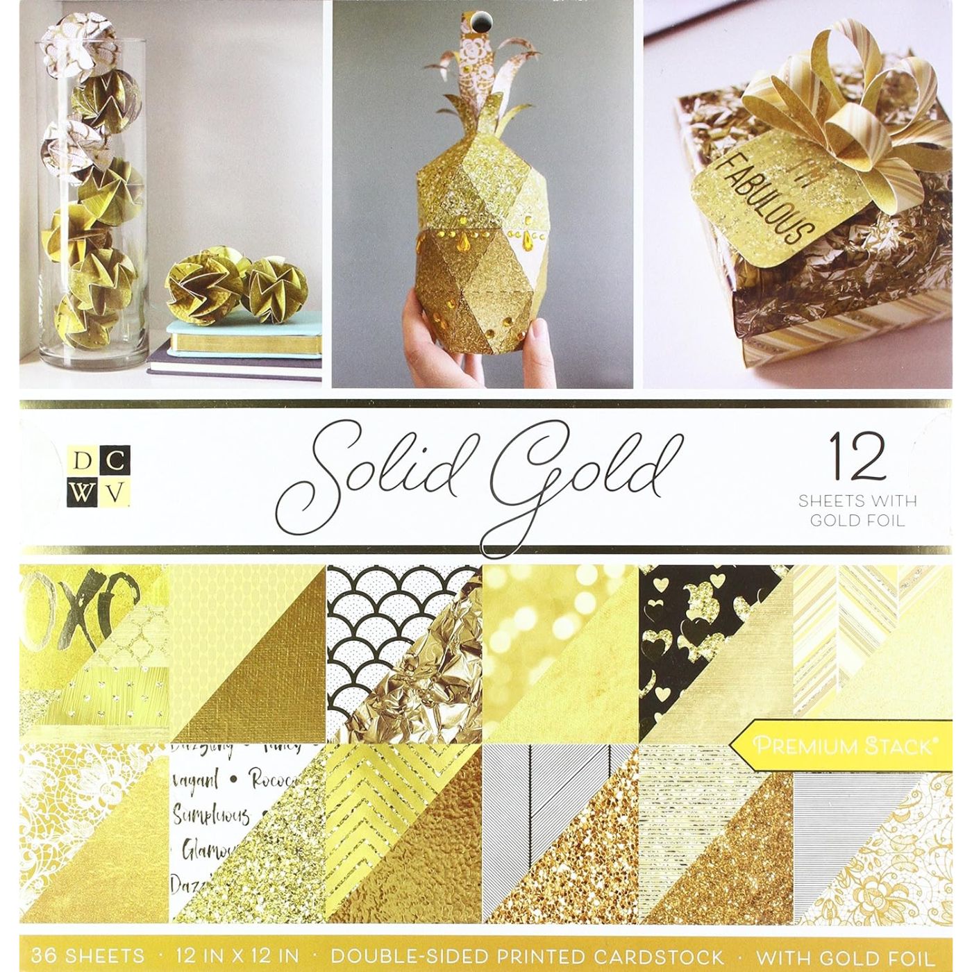 Block de cartulinas "Solid Gold" 30.48x30.48cm