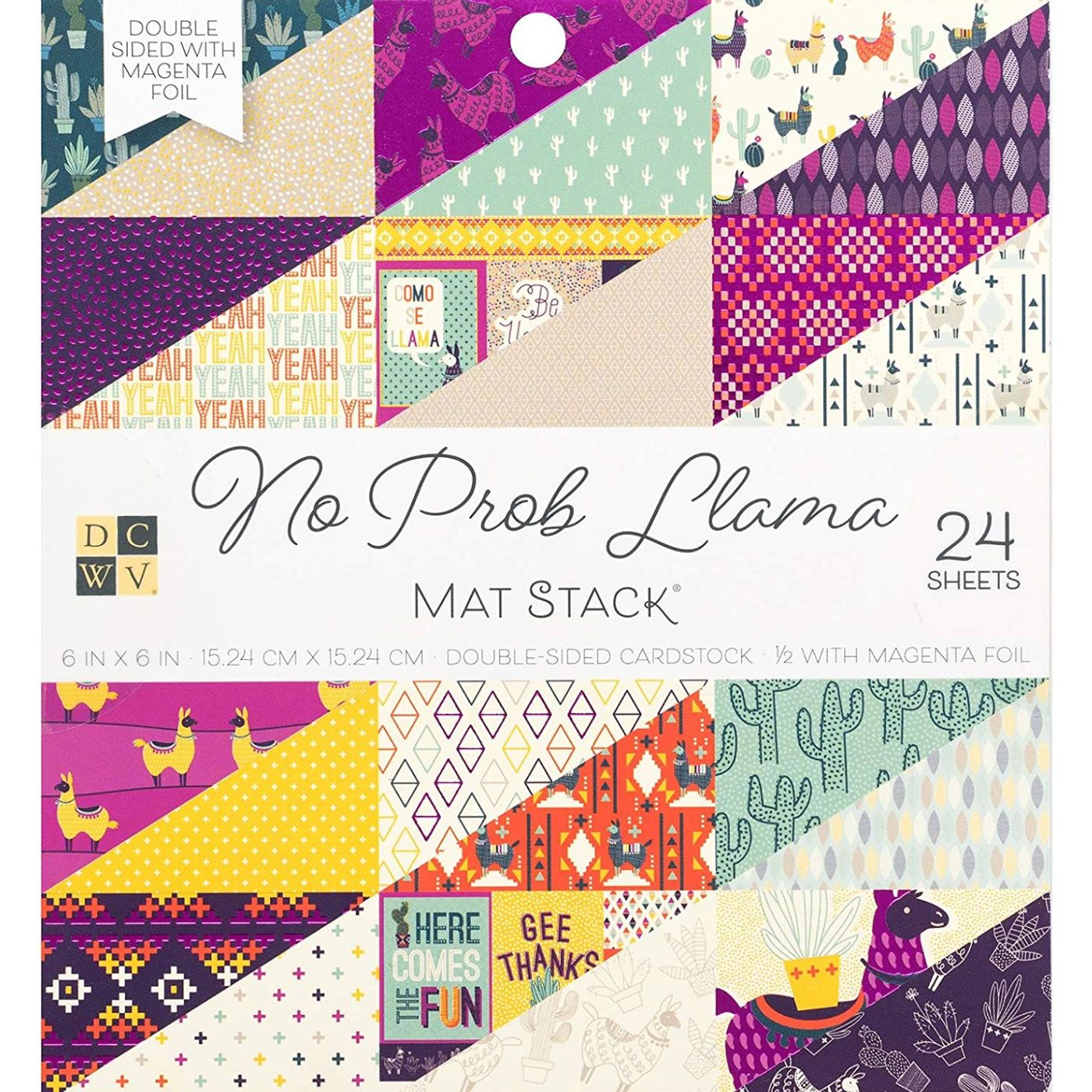 Block de cartulinas "No Prob Llama" 15.24x15.24cm