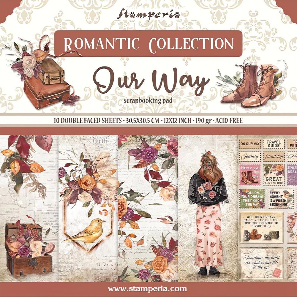 Block de cartulinas "Romantic Our Way” de 30.5x30.5 cm