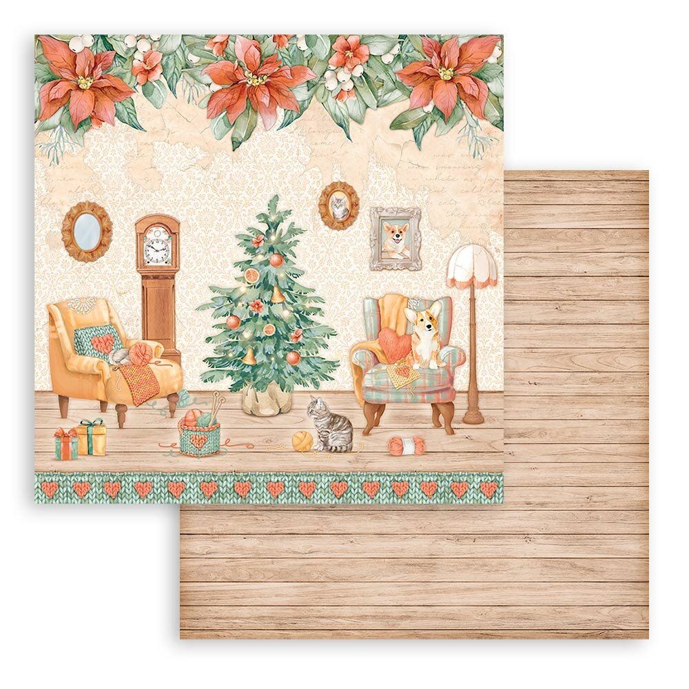 Block de cartulinas "Romantic All Around Xmas” de 30.5x30.5 cm