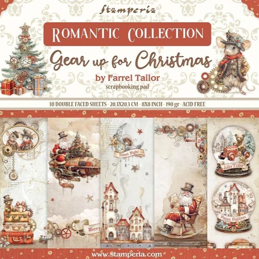 Block de cartulinas "Romantic Gear Up For Christmas" de 20.3x20.3cm - Navidad