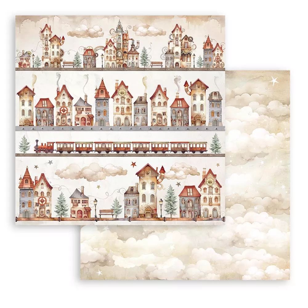 Block de cartulinas Fondos "Romantic Gear Up For Christmas" de 20.3x20.3cm - Navidad