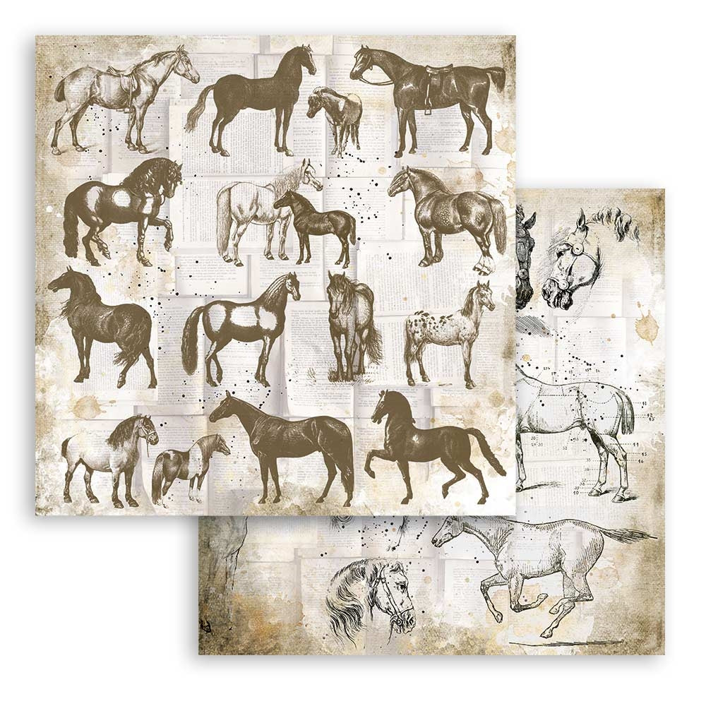 Block de cartulinas "Romantic Horses” de 30.5x30.5 cm