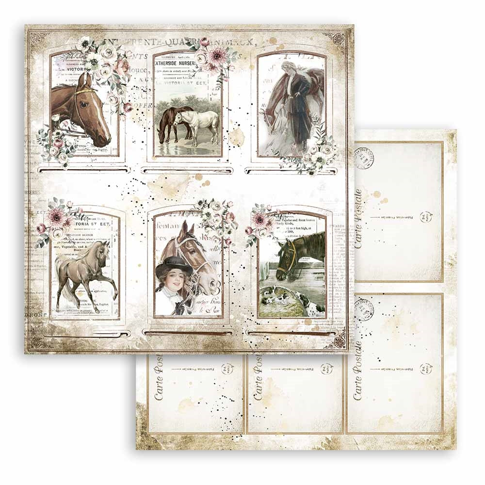 Block de cartulinas "Romantic Horses” de 30.5x30.5 cm