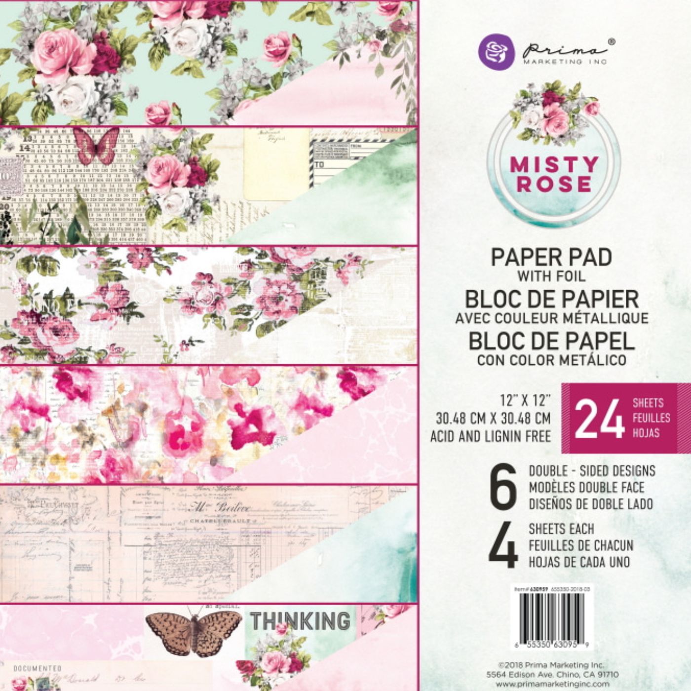 Block de Cartulinas Misty Rose 30.48x30.48cm