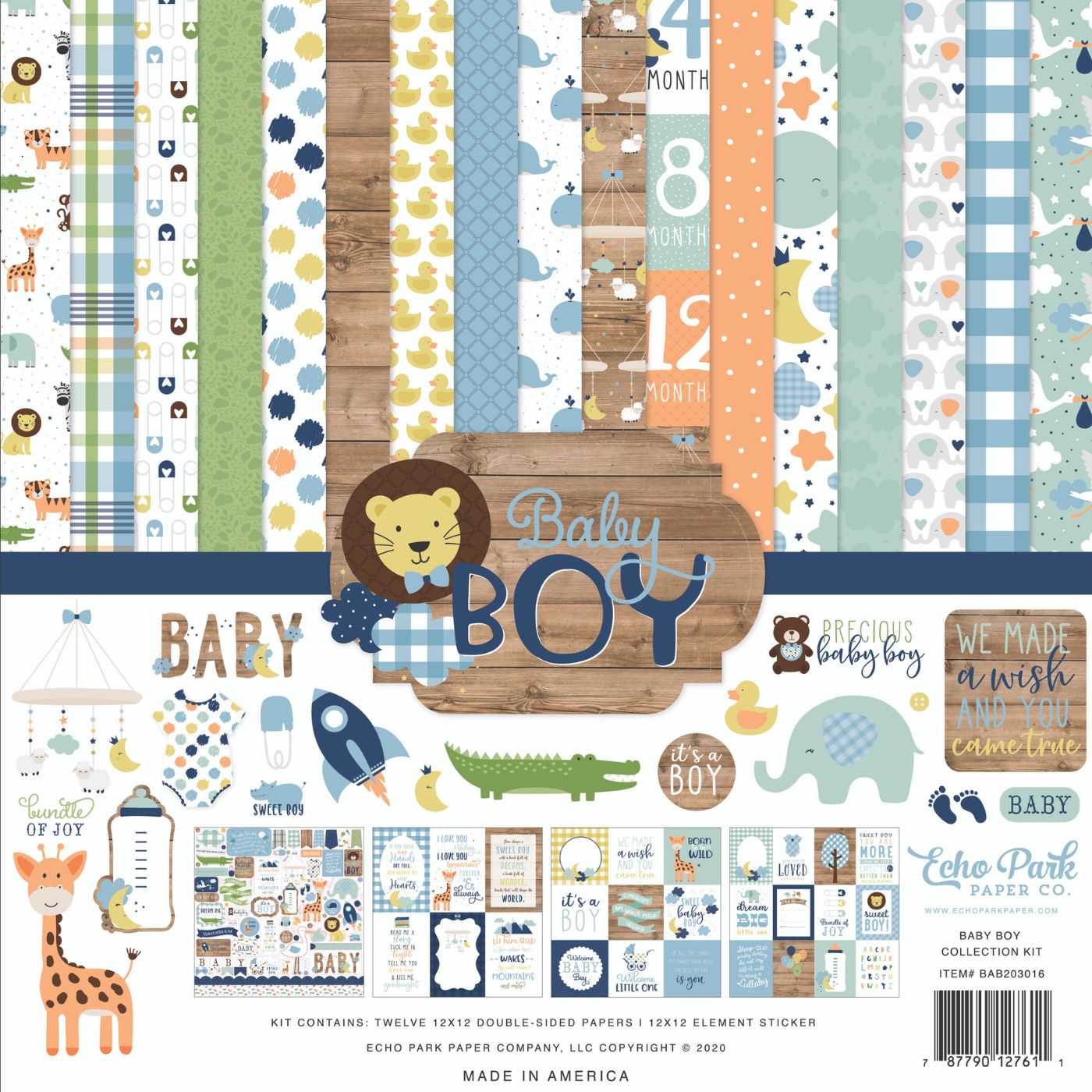 Pack de Cartulinas Baby Boy 30.48x30.48cm