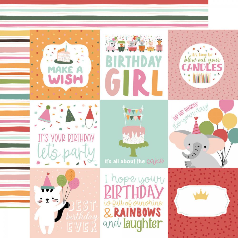 Pack de Cartulinas A Birthday Wish Girl 30.48x30.48cm