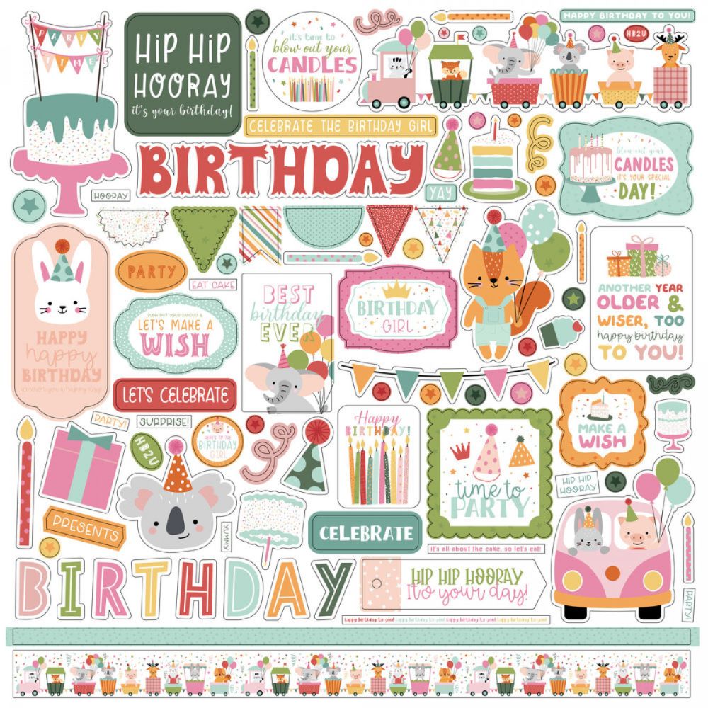 Pack de Cartulinas A Birthday Wish Girl 30.48x30.48cm