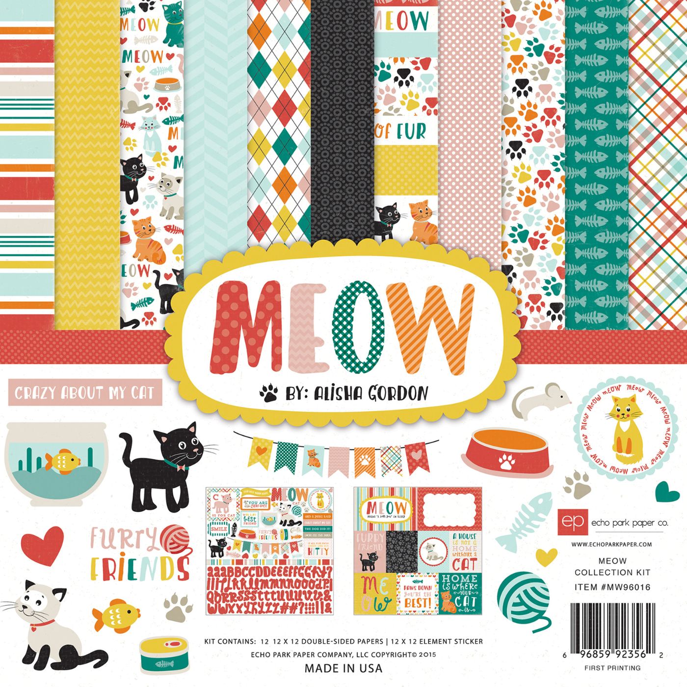 Pack de cartulinas Meow - Gatos 30.48x30.48