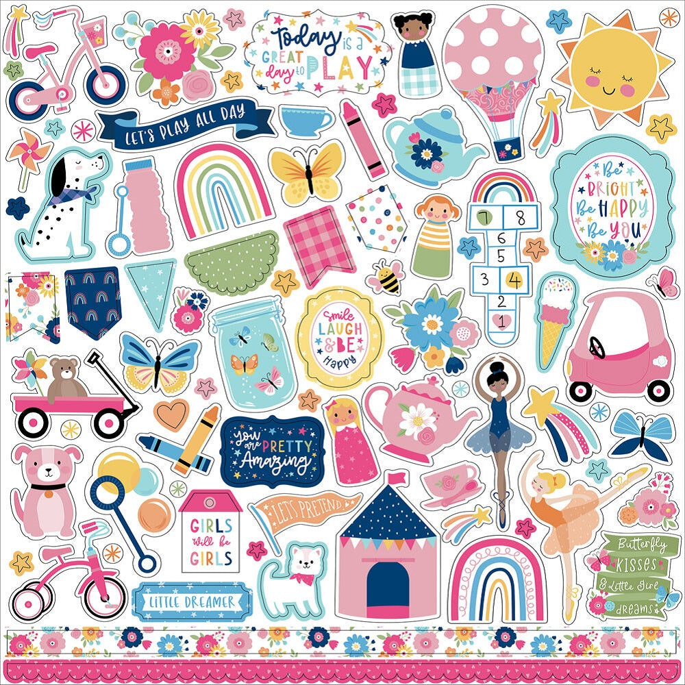 Pack de Cartulinas Play All Day Girl 30.48x30.48cm