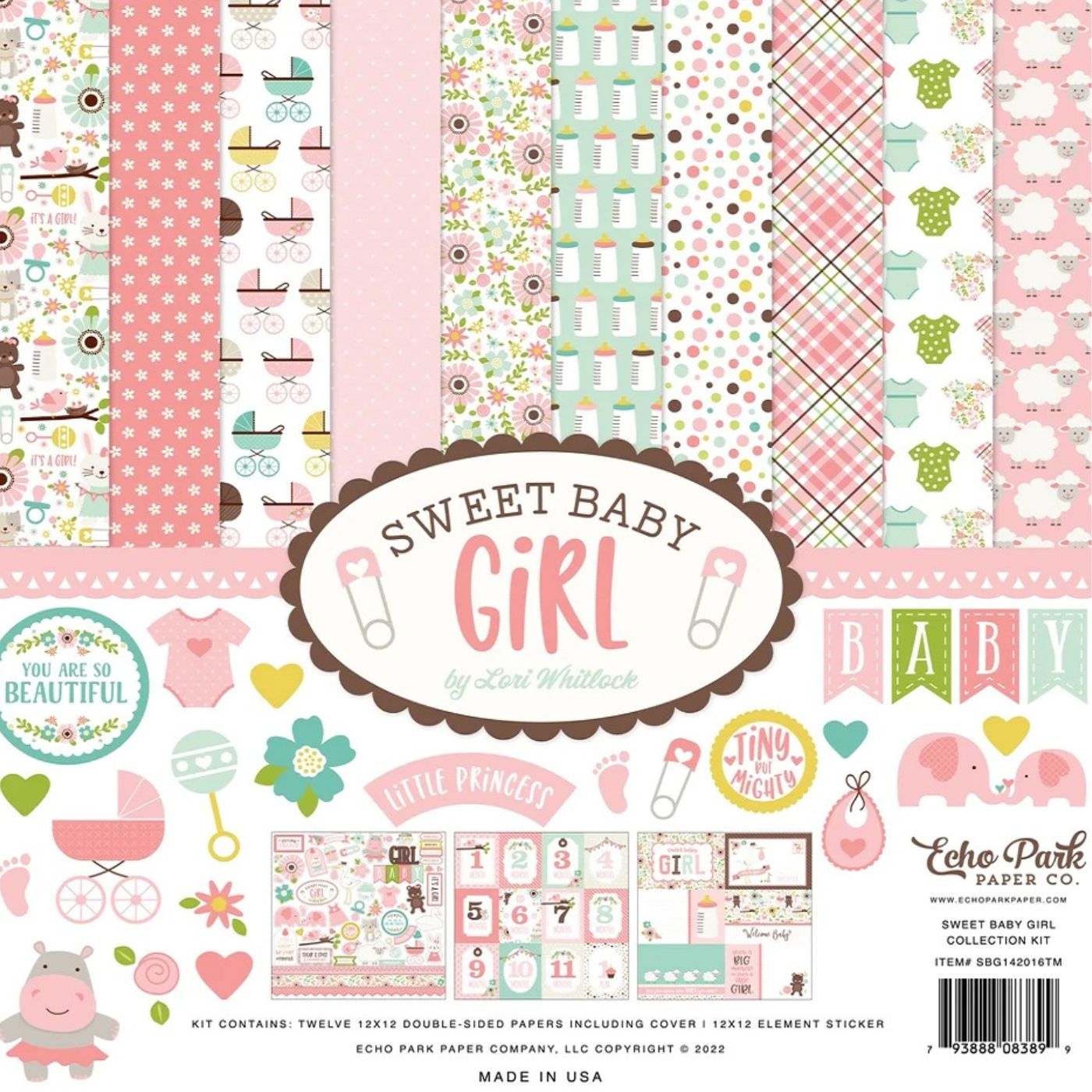 Pack de Cartulinas Sweet Baby Girl 30.48x30.48cm