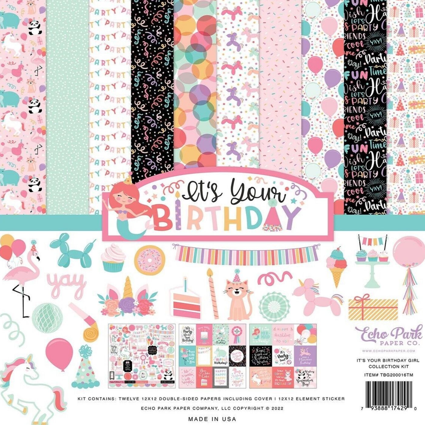 Pack de cartulinas It's Your Birthday Girl 30.48x30.48