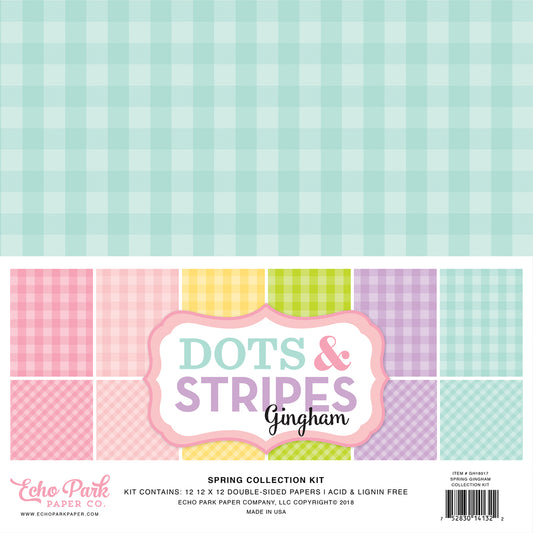 Pack de Cartulinas Dots and Stripes: Spring de 30.48x30.48cm