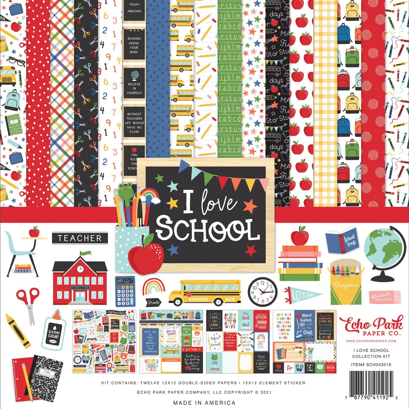 Pack de Cartulinas I Love School 30.48x30.48cm