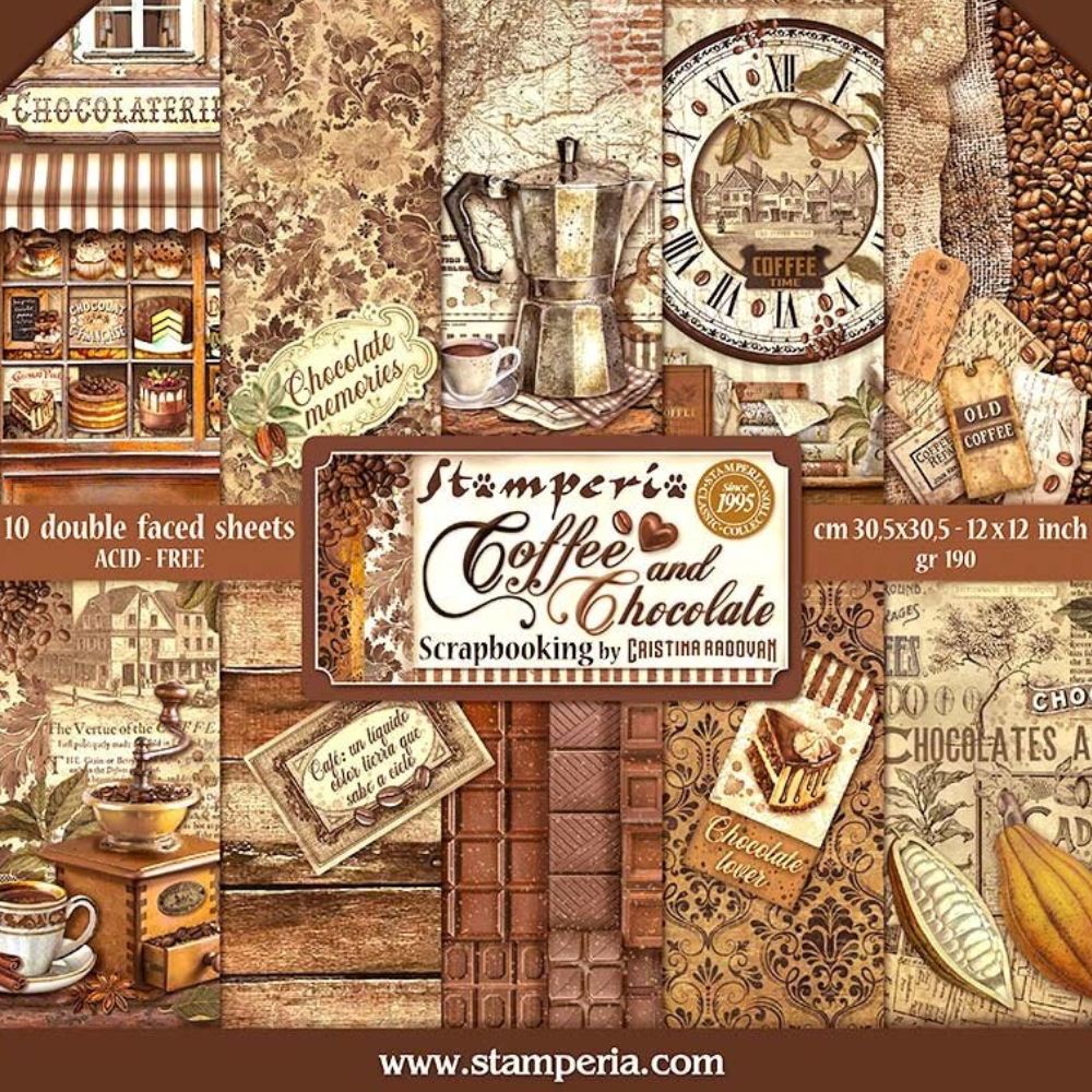 Block de cartulinas "Coffee and Chocolate" 30.5x30.5cm