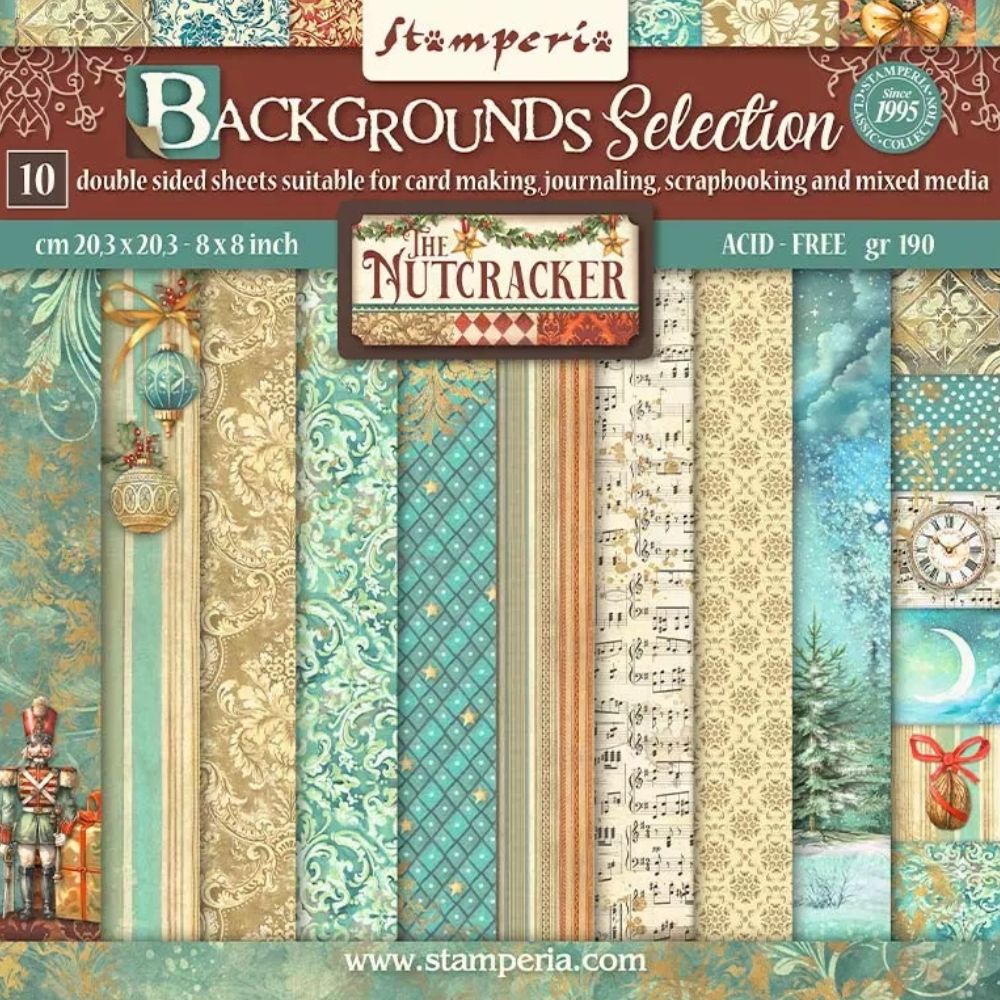 Block de cartulinas Fondo"The Nutcracker" - Cascanueces de 20.3x20.3cm