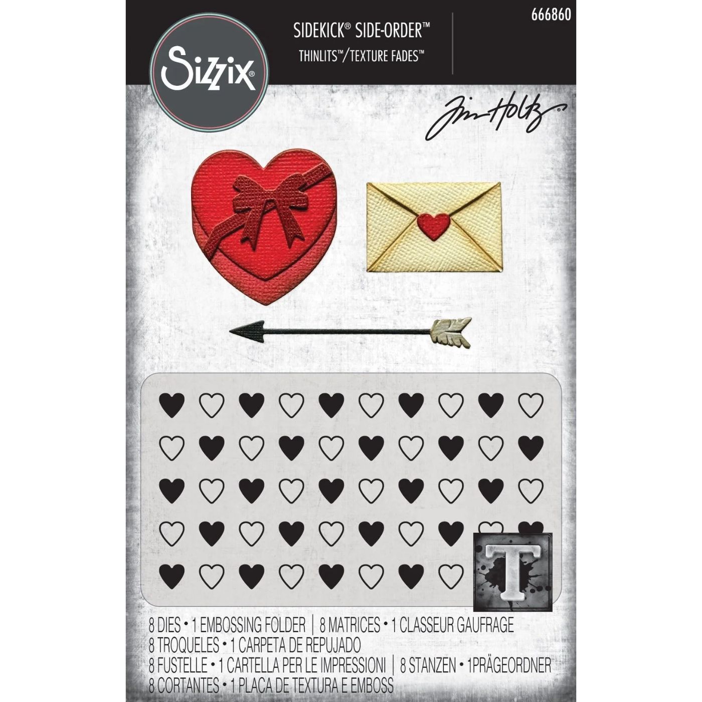 Troqueles Thinlits con Folder Embossing Love Notes para Sidekick de Tim Holtz