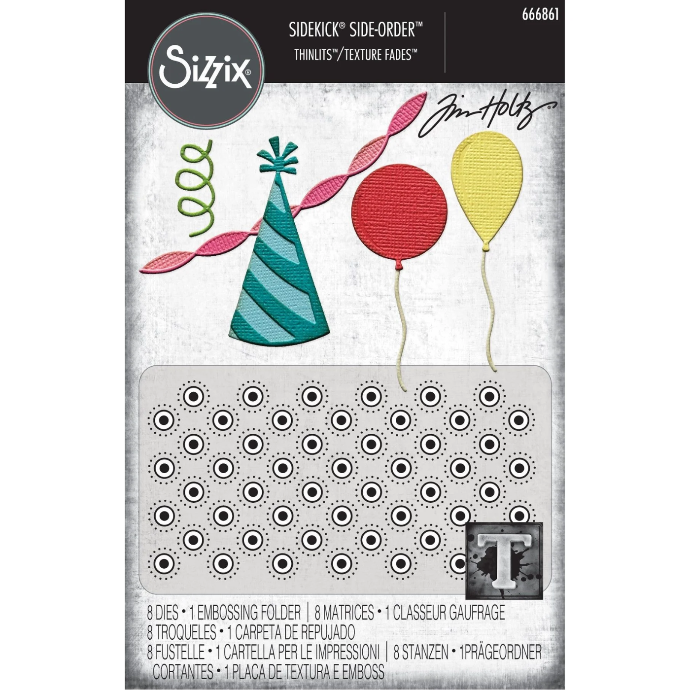 Troqueles Thinlits con Folder de Embossing Celebrate para Sidekick de Tim Holtz