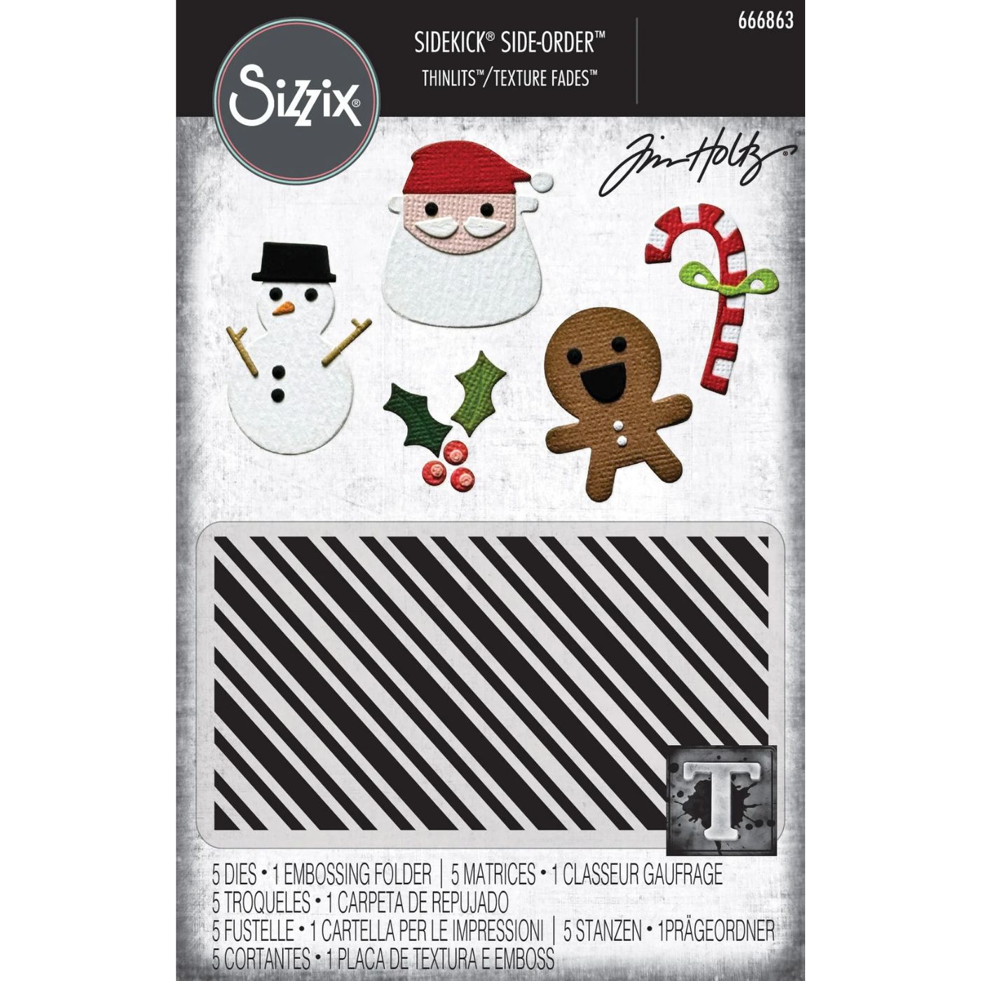 Troqueles Thinlits con Folder Embossing Navidad para Sidekick de Tim Holtz