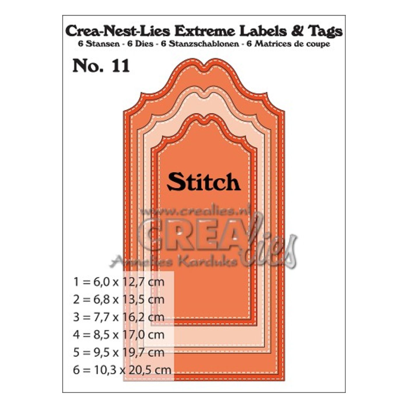 Troquel Crea-Nest-Lies Extreme Labels & Tags con Borde Costura