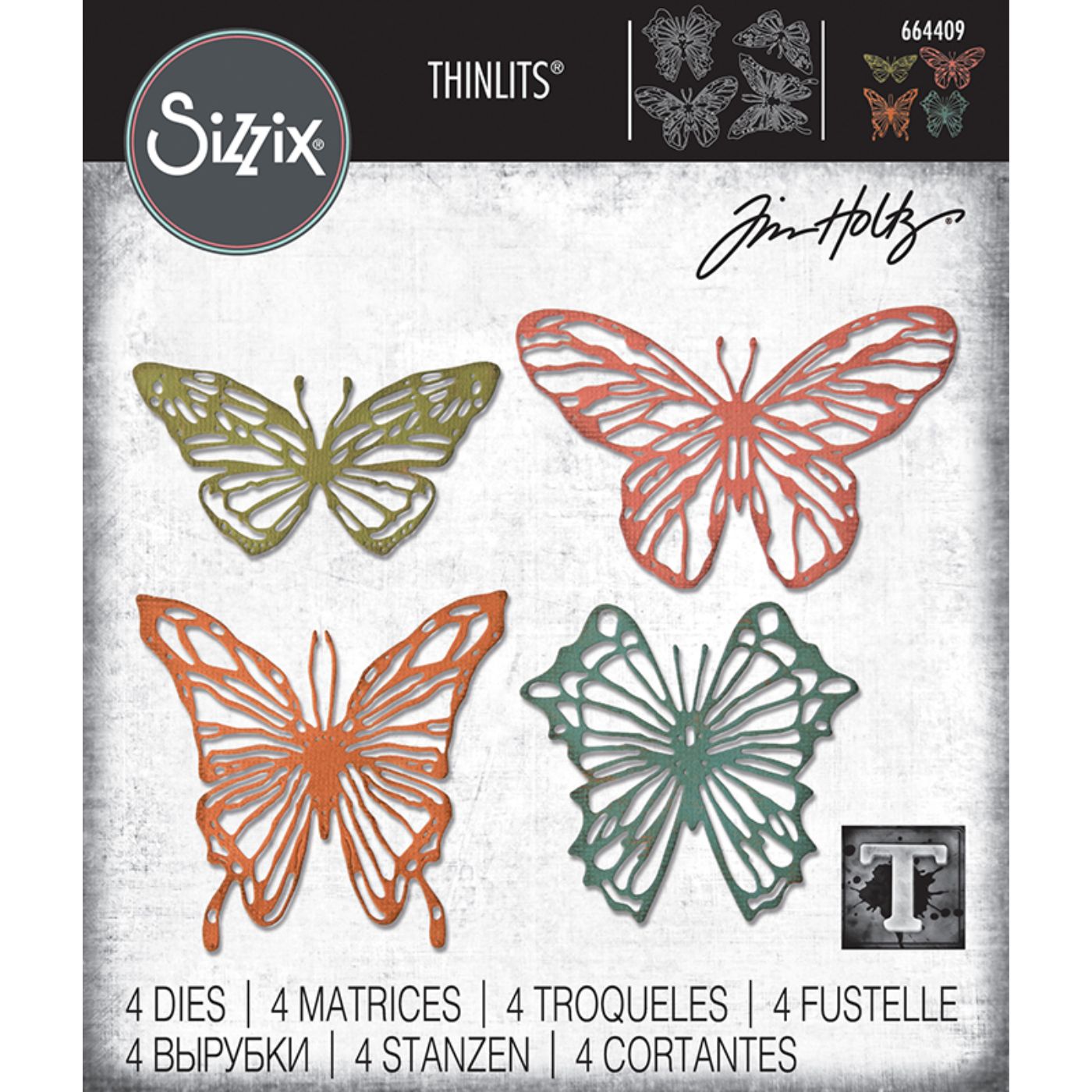 Troqueles Thinlits Tim Holtz Mariposas Garabateadas