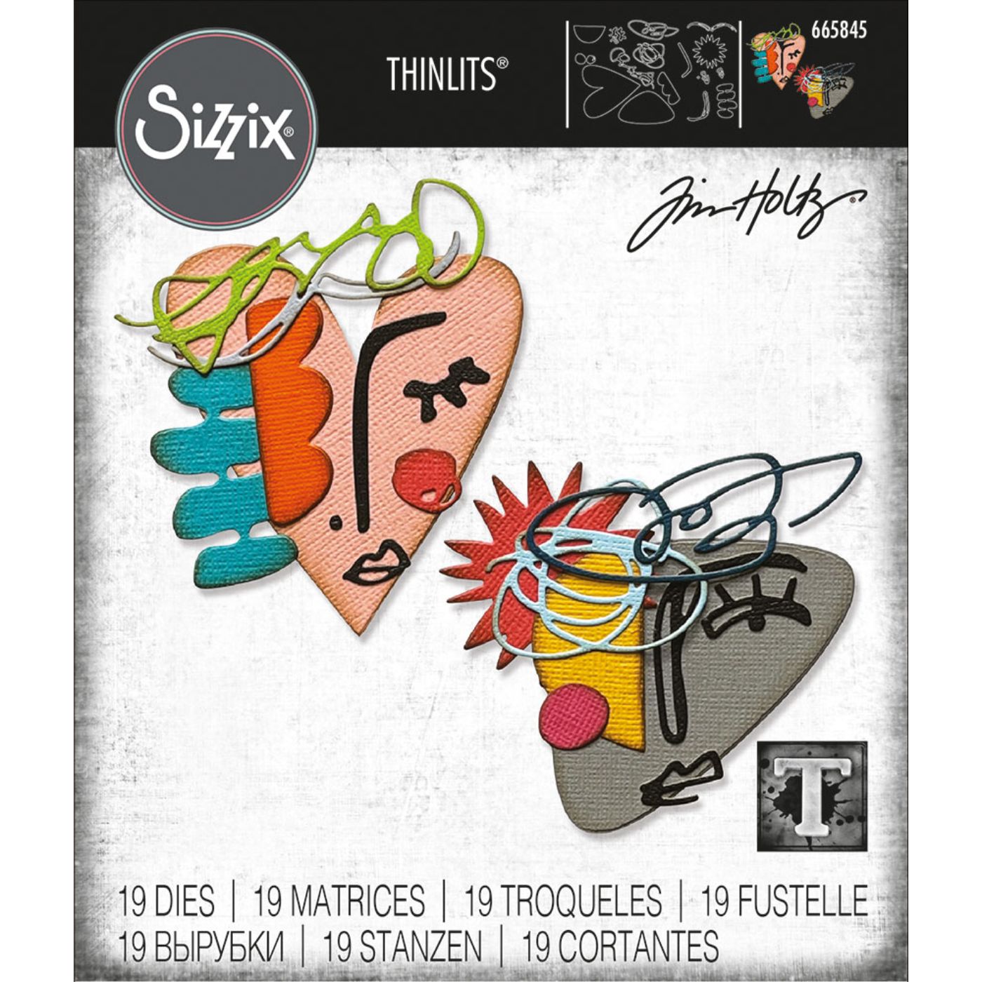 Troqueles Thinlits Tim Holtz Rostros abstractos