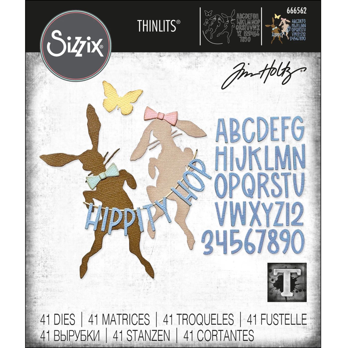 Troqueles Thinlits Vault Hippity Hop - Conejos de Tim Holtz