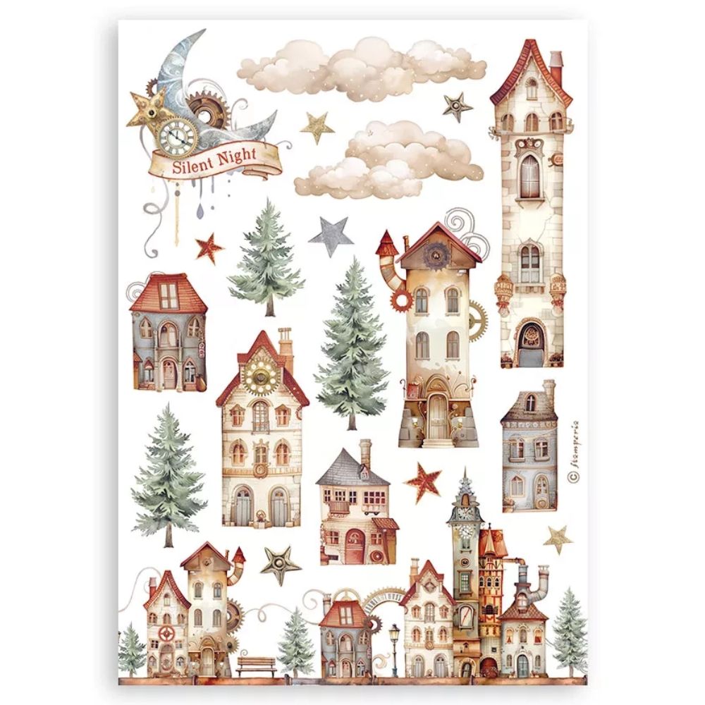 Set 8 hojas de Washi Pad Romantic Gear Up For Christmas - Navidad