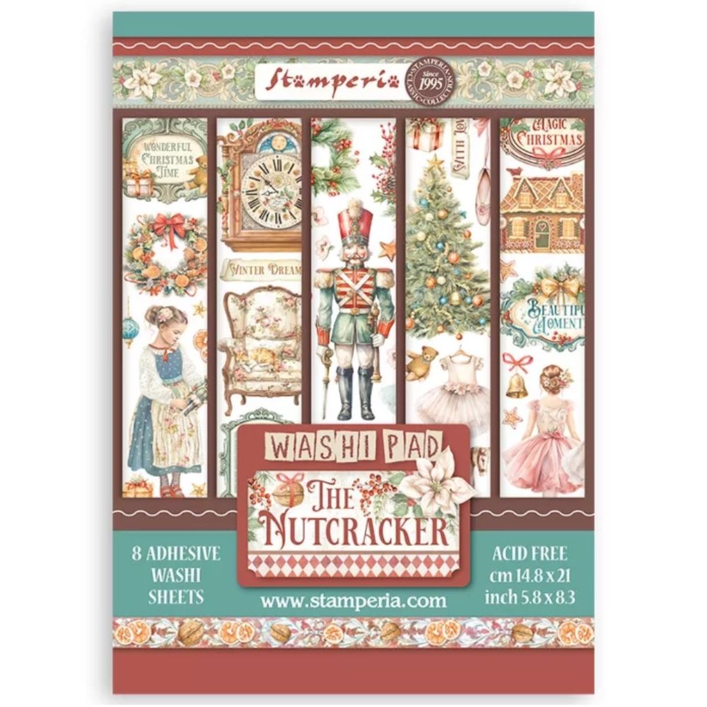 Set 8 hojas de Washi Pad The Nutcracker -Cascanueces - Navidad